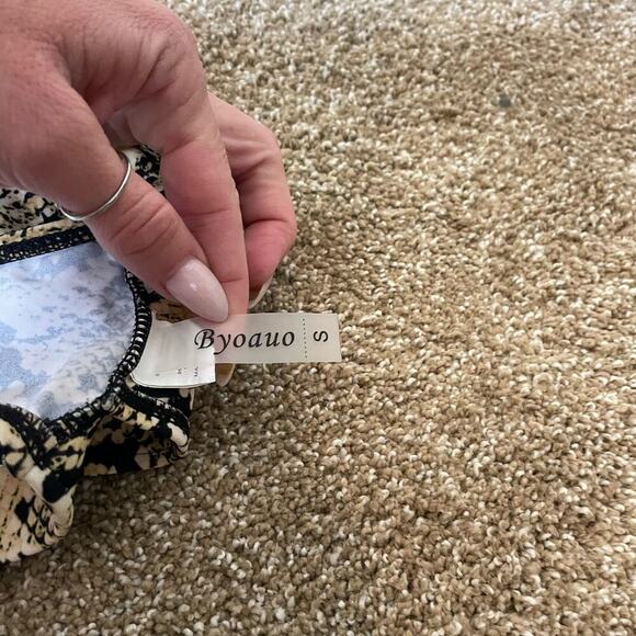 ByOuo bikini top snake skin python animal swim suite top strappy SZ SM padded - Picture 6 of 7